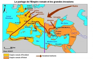 invasions et partage empire romain