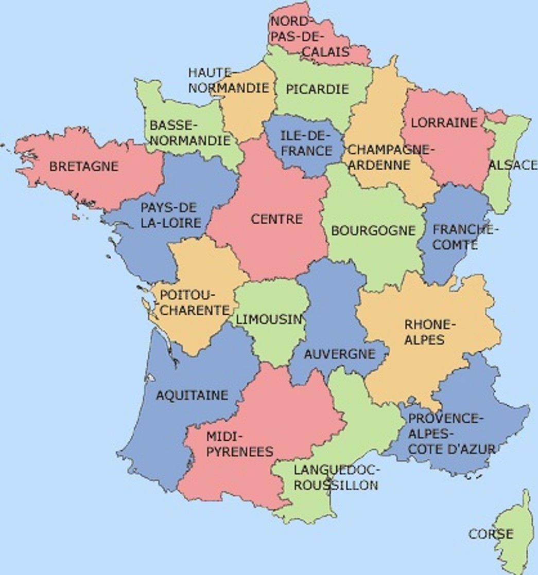 carte des regions - Image