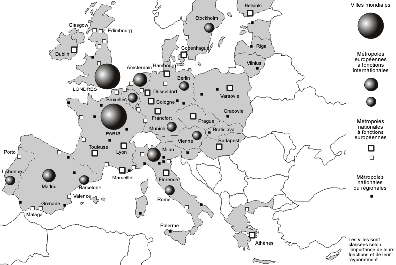 Villes-d-Europe-carte-des-Villes-d-Europe-principales-villes-d-Europe-classées-par-importance