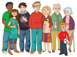 Family members and clothes