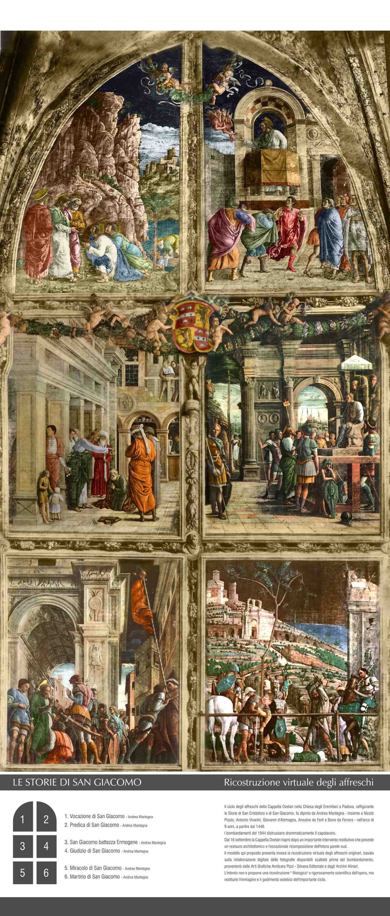 Mantegna histoire de saint jacques eglise des Eremitani, Chapelle Ovetari