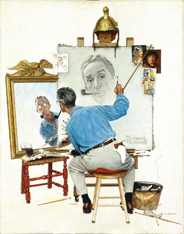 triple autoportrait e Norman Rockwell