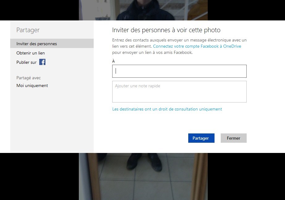partager OneDrive photos