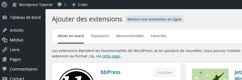 extensions wordpress