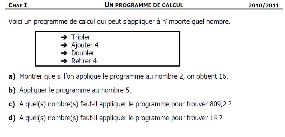 ALGORITHMIQUE Programme De Calculs Avec La Calculatrice, 44% OFF