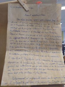 Une lettre (Photo : D. Gillot-Rouillard)