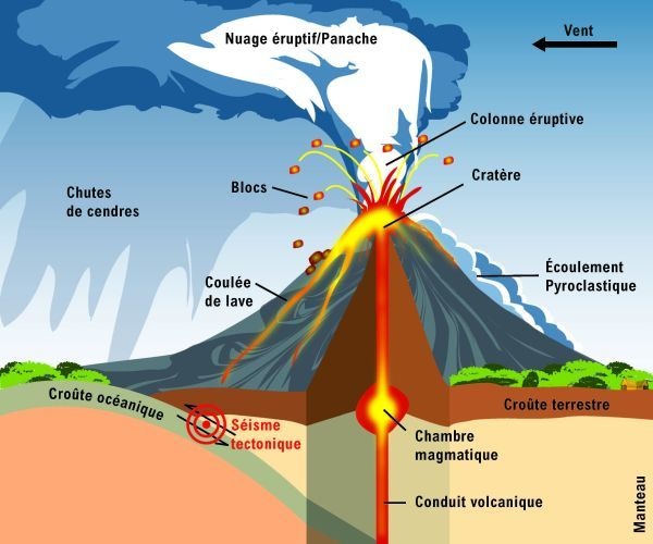 D couvrir et mesurer le Monde  Coupe  d un volcan 