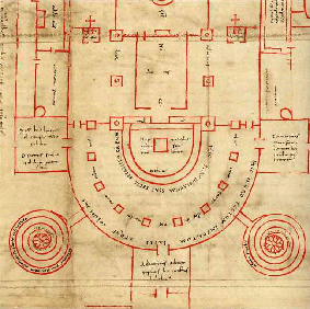 Plan de l'abbaye de Saint Gall (détail