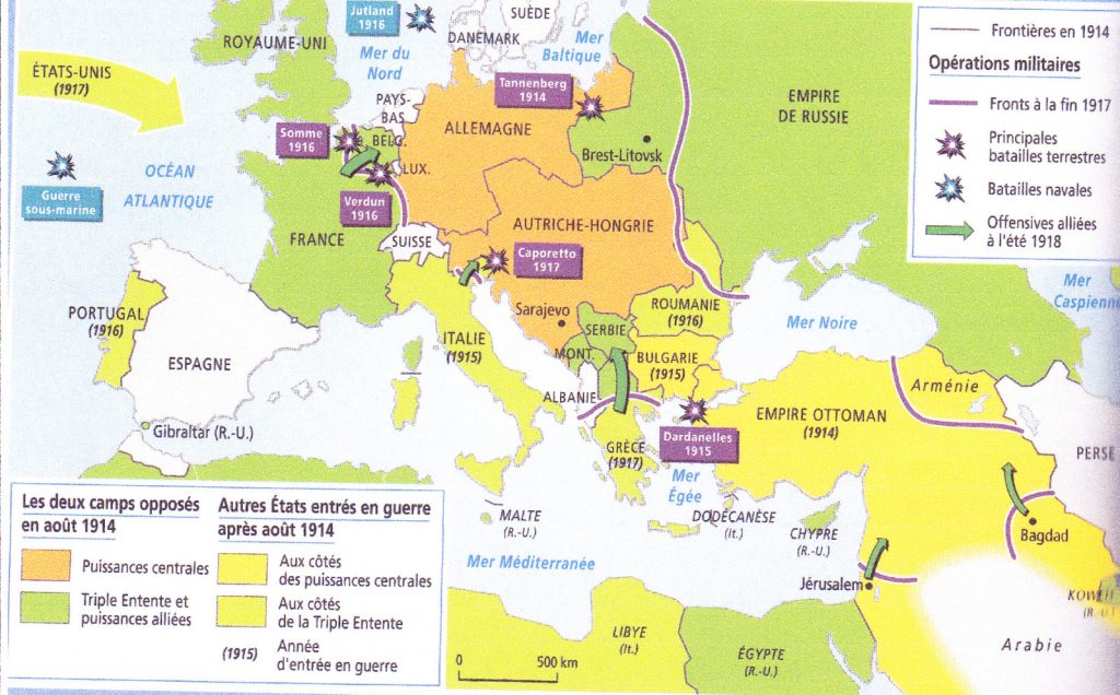 Carte L Europe Dans La Premiere Guerre Mondiale Lhistoire