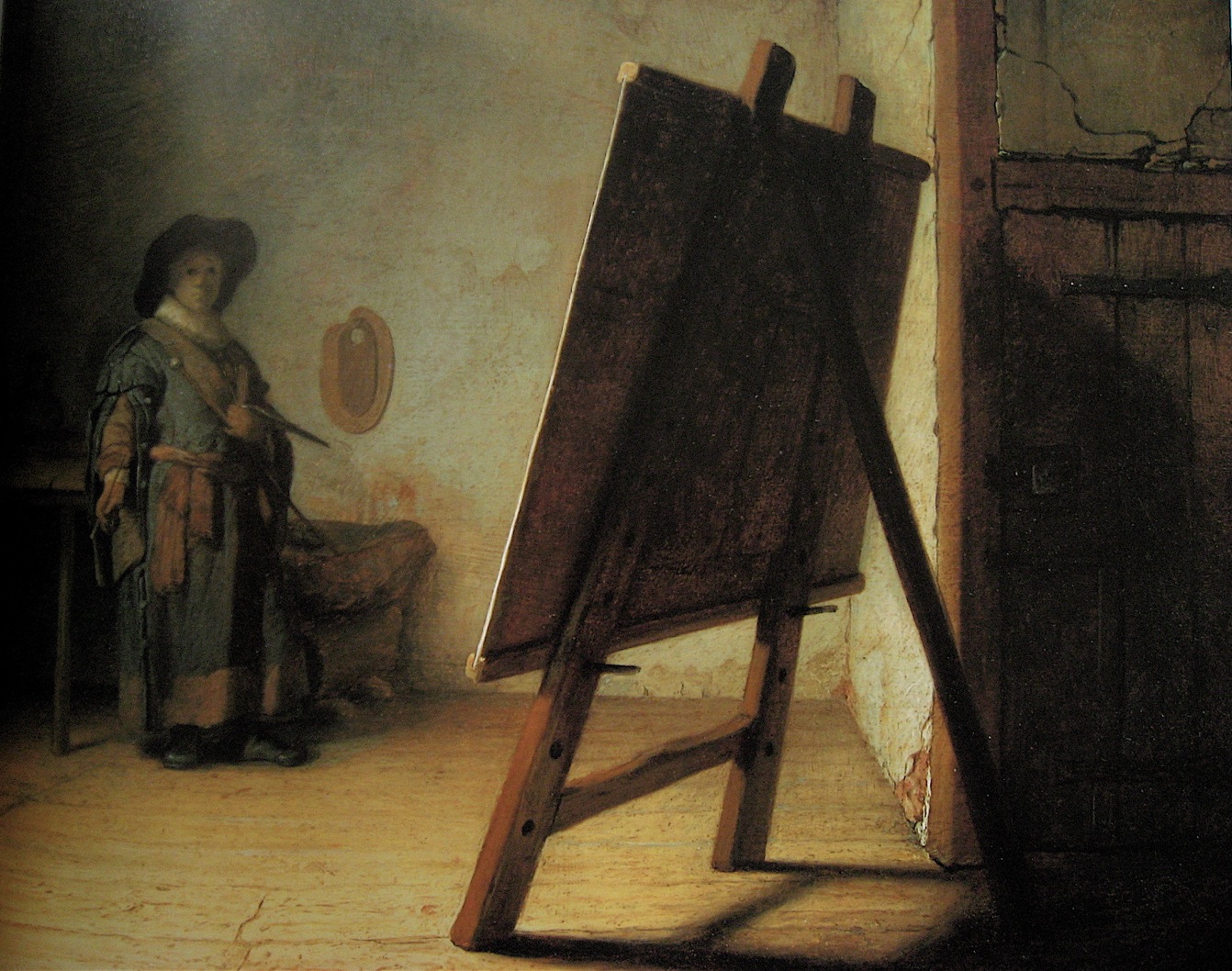 Le peintre dans son atelier ou le chevalet huile bois 25x32cm Boston Museum of fine Arts