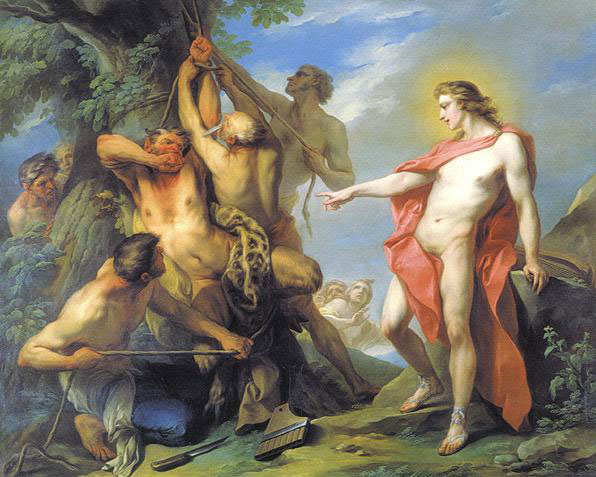 Charles-Andre Van-Loo Apollon et MArsyas 1735 huile toile 130 163cm Louvre