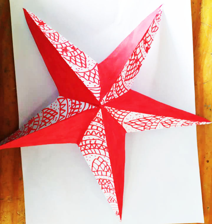 Origami étoile de noël