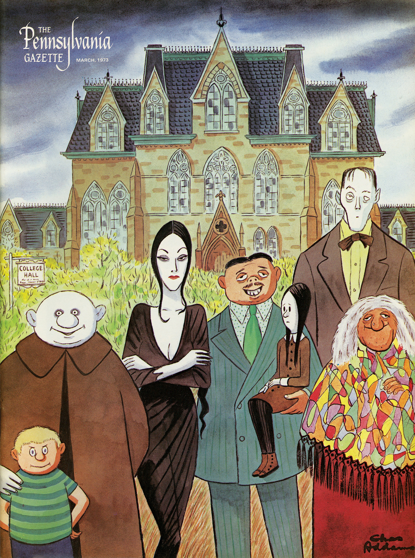 cartoon of the addams family