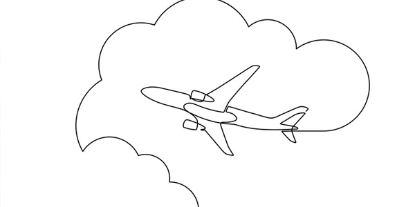 dessin d'avion dans le ciel