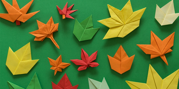 feuilles mortes en origami